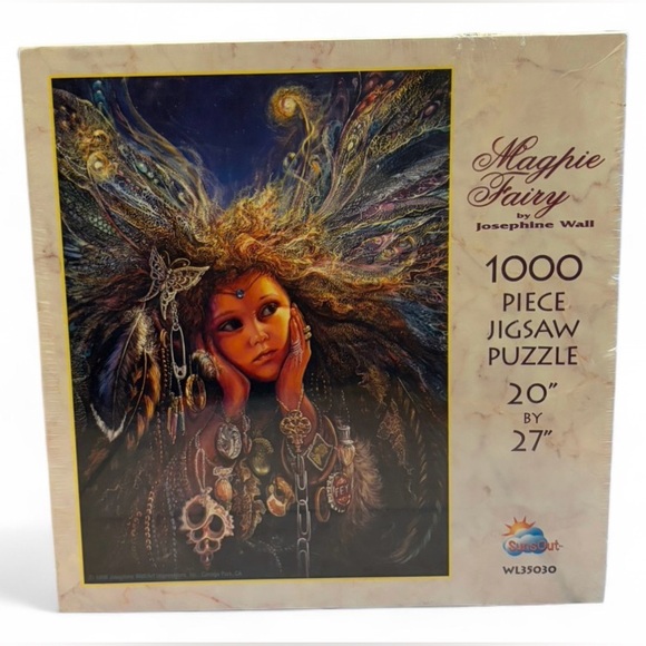 NIB SunsOut 1998 Josephine Wall Magpie Fairy 1000 Piece Jigsaw Puzzle Sealed